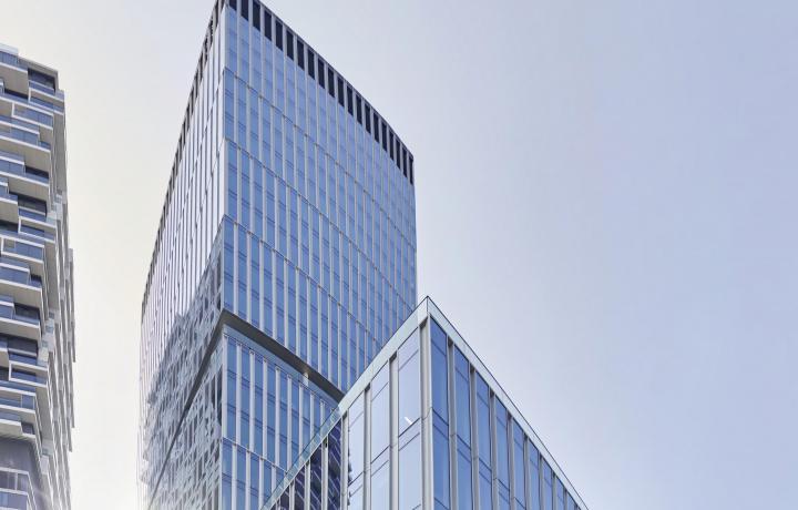 Totale Ansicht Senckenberg Turm Frankfurt