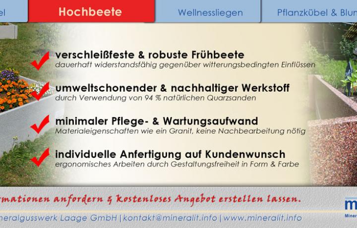 dauerhaft witterungsbeständige, individuelle Hochbeete aus Mineralit