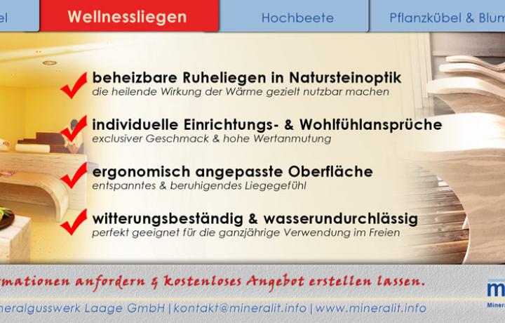 individuelle, beheizbare Steinliegen aus Mineralit