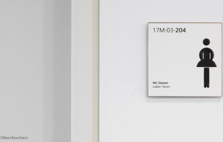 Das System quintessenz von meng bietet Vielefalt im System - quintessenz Türschild in der Größe 150 x 150 mm.